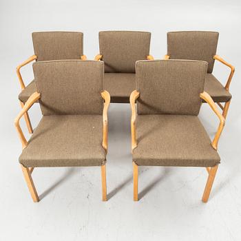 Ole Wanscher, Armchairs, 5, model “1752”, Fritz Hansen, 1940s.