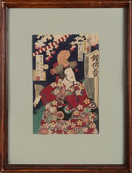 Utagawa Kunisada (Toyokuni III), Utagawa Kunisada, six woodblock prints, Kabuki actors.