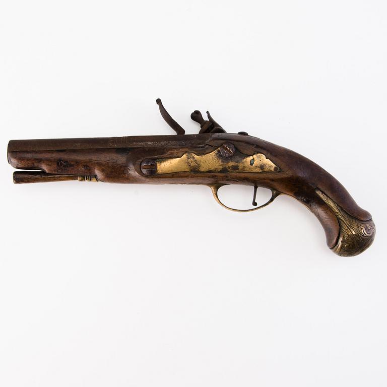 A late 18th Century Italian flintlock pistol.