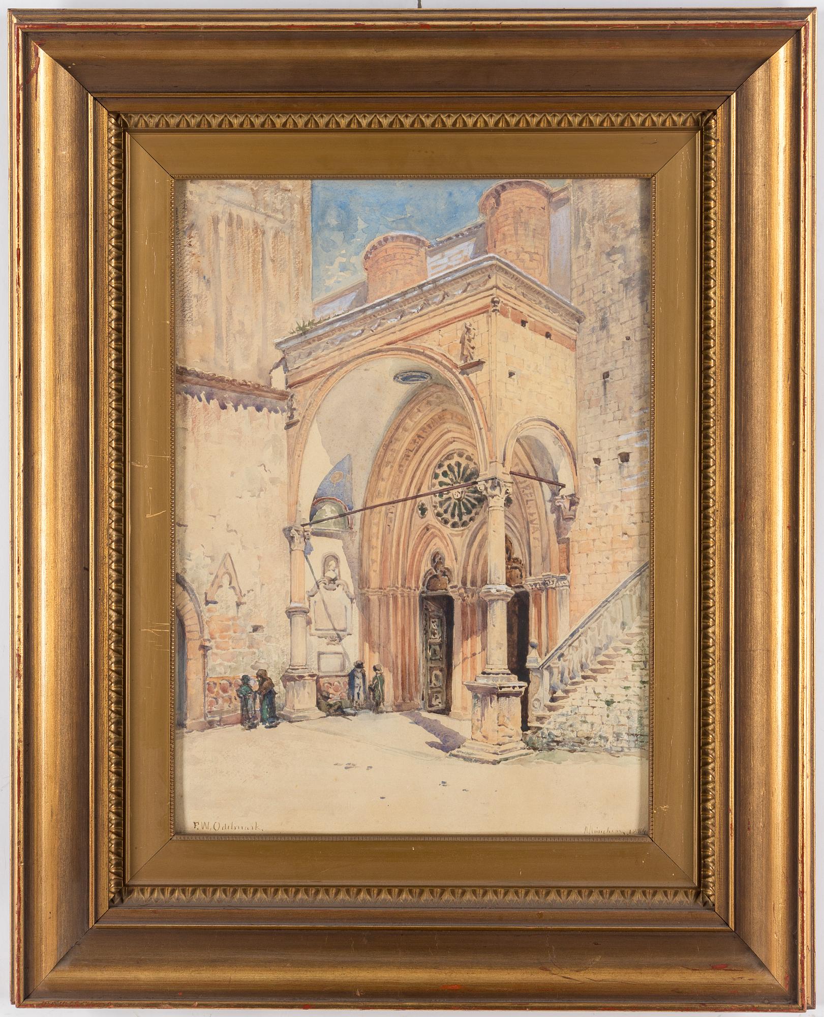 FRANS WILHELM ODELMARK, akvarell, signerad och daterad München 1884.