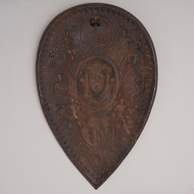 SKÖLD, gjutjärn, 1800-talets slut.