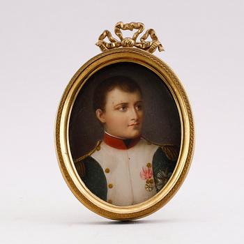 MINIATYR, gouache, signerad F Duboir, 1800-tal.