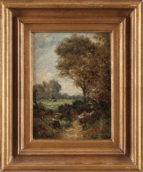 OKÄND KONSTNÄR, ett par, olja på duk, bär otydlig sign, 1800-talets andra hälft.