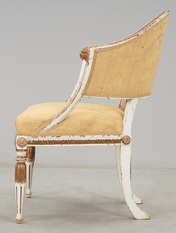 A late Gustavian circa 1800 armchair.