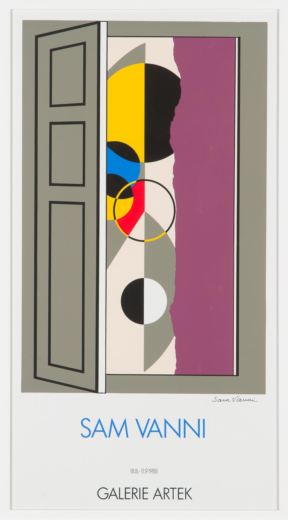 Sam Vanni, silkscreen, exhibition poster, signed Sam Vanni.