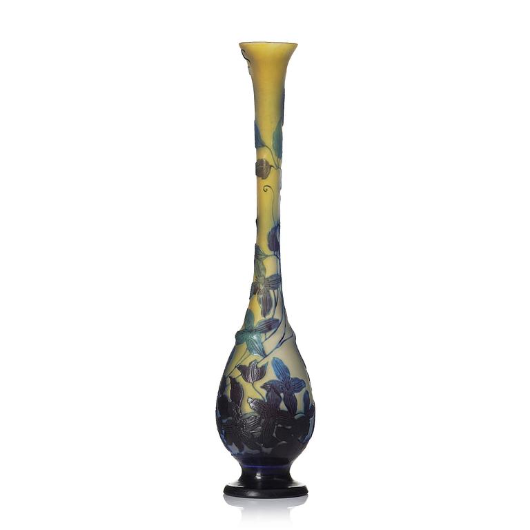 Emile Gallé, an Art Nouveau cameo glass vase, Nancy, France.