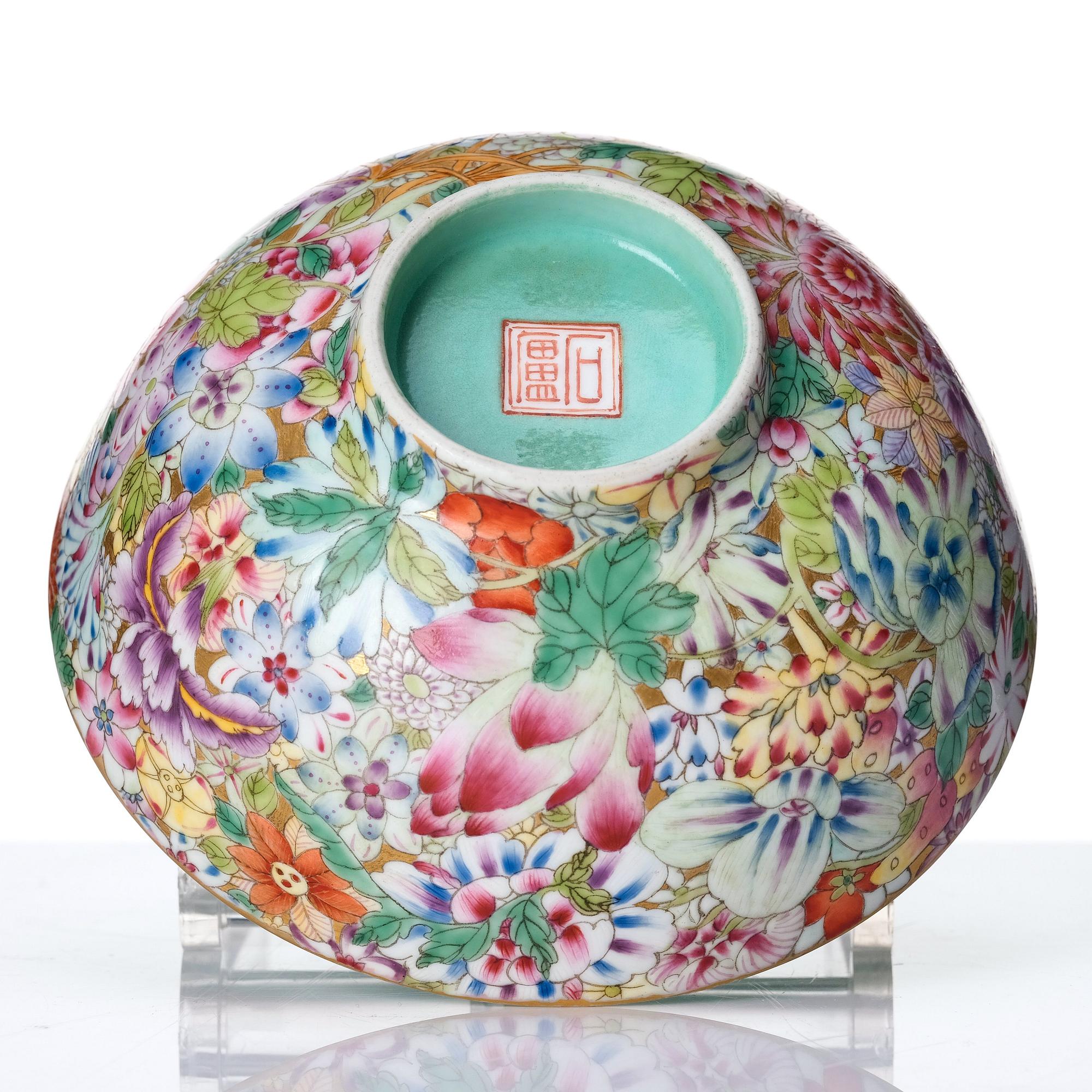 A mille fiori bowl, China, 20th Century.