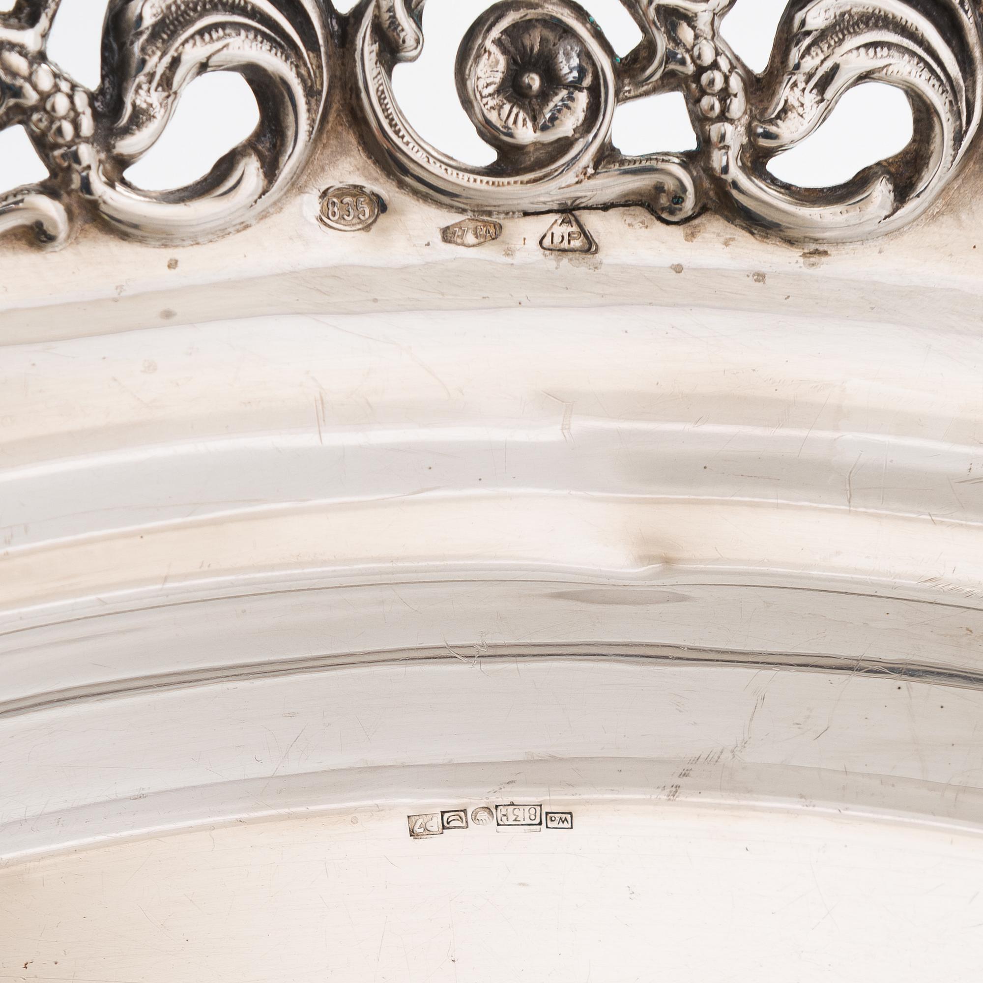 A silver tray, Italy, control marked Wasama & Co Oy, Helsinki 1968.