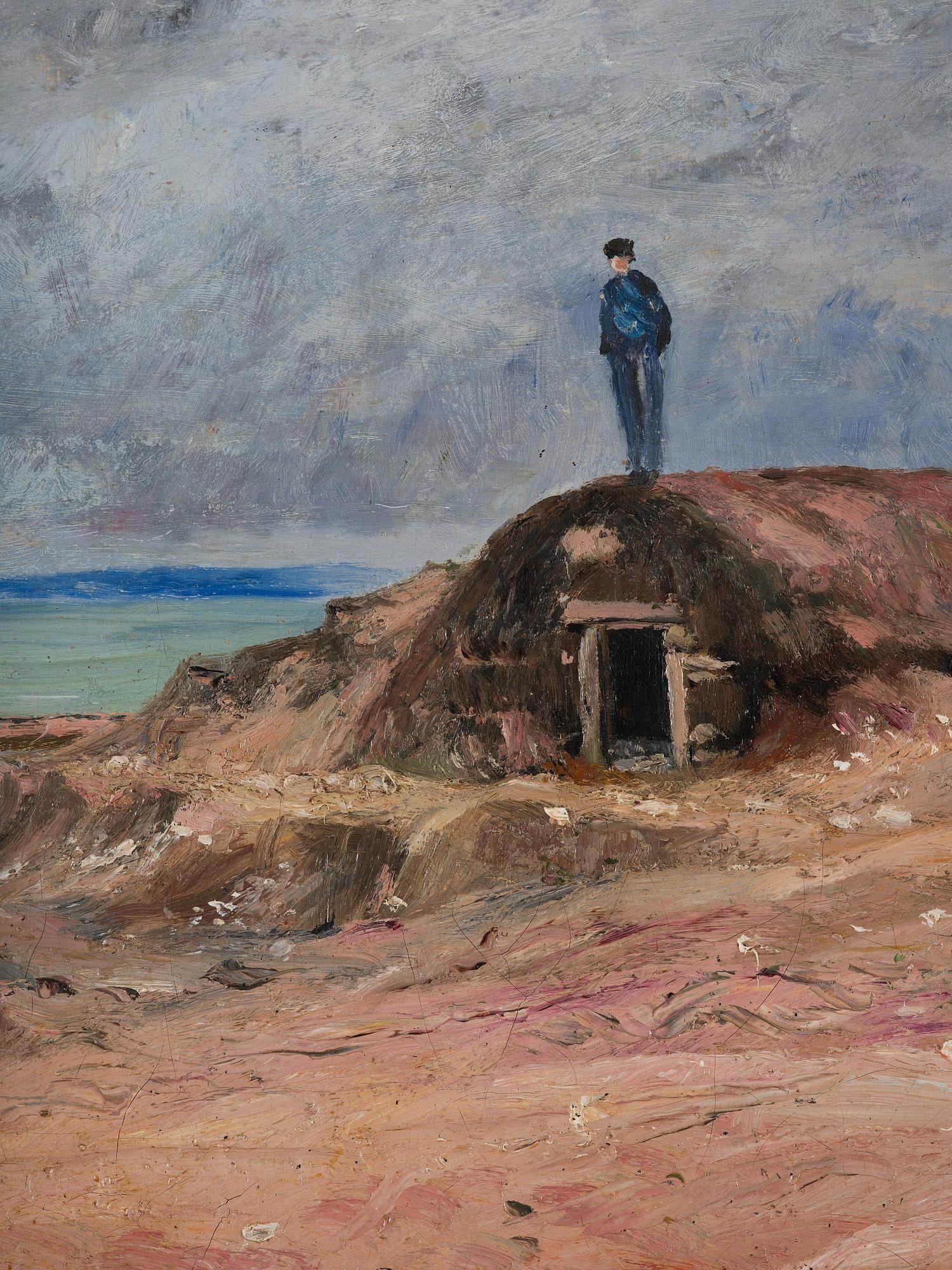 Carl Fredrik Hill, "Jordkällare med figur, Luc-sur-Mer".