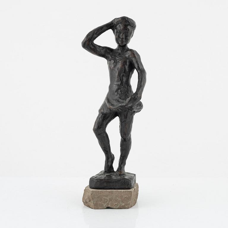 Axel Olsson, skulptur, signerad. Brons, total höjd 34 cm.