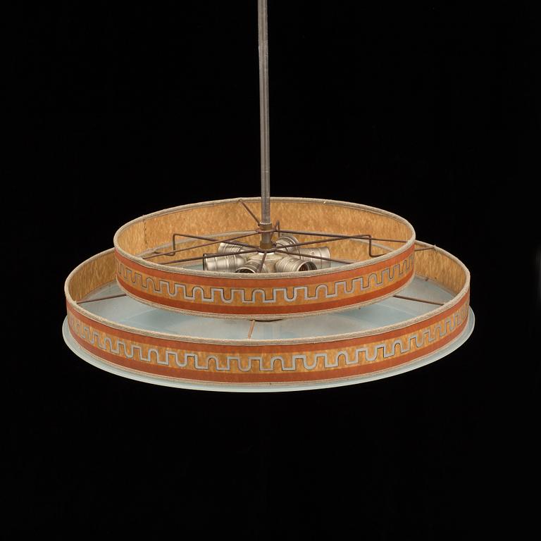 An art déco ceiling lamp.
