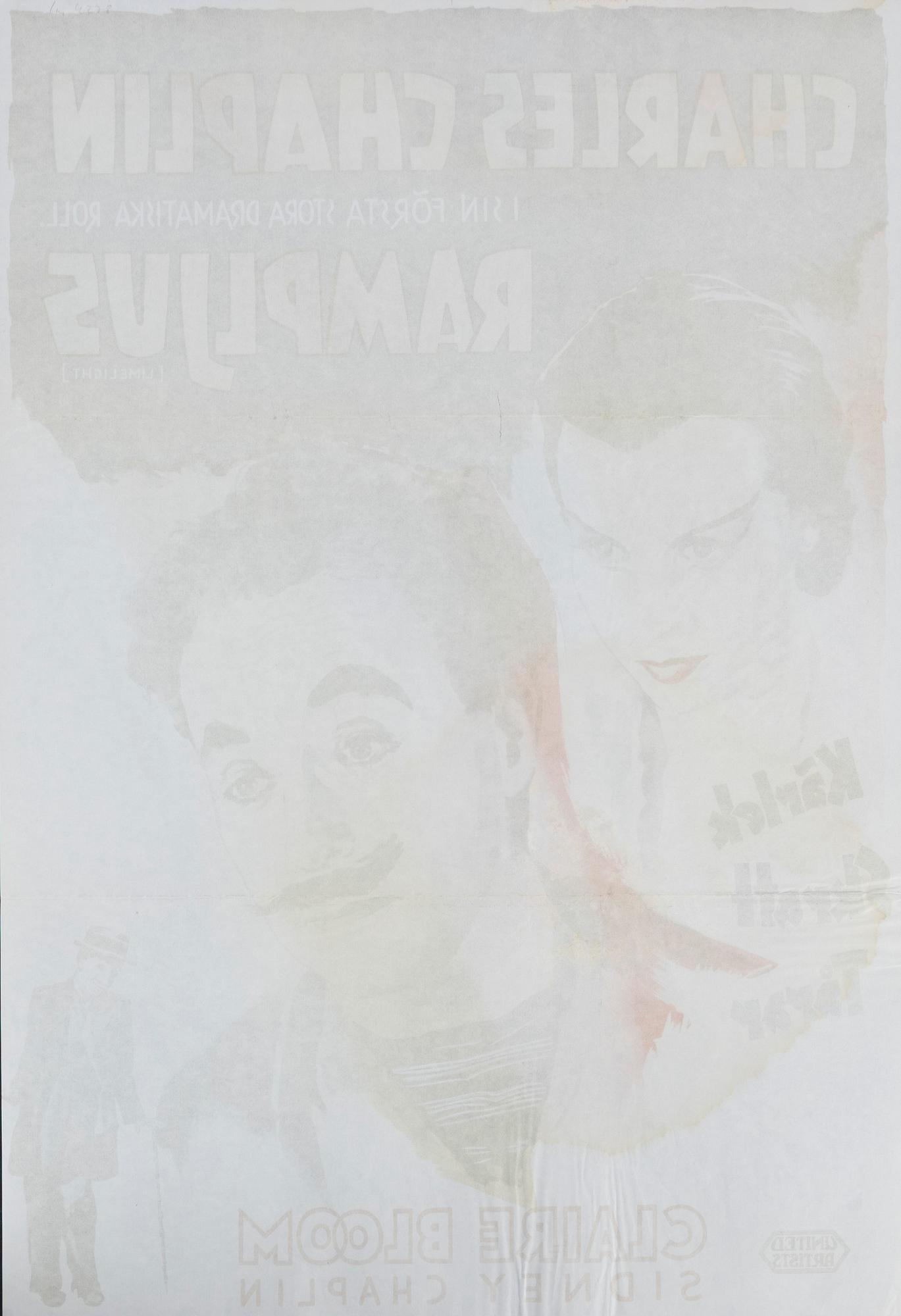 Gösta Åberg, a vintage movie poster, 'Rampljus (Limelight)', 1952.