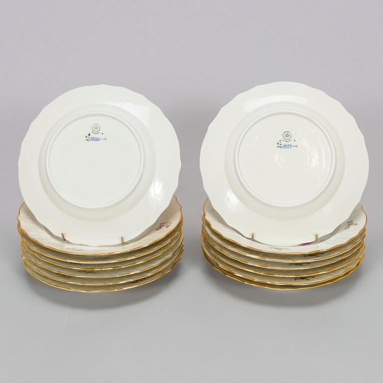 A 71-piece porcelain 'Frijsenborg' dinnerware set, Royal Copenhagen, Denmark.