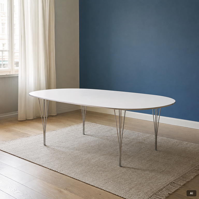 Bruno Mathsson & Piet Hein, table, “Superellipse”, Fritz Hansen, Denmark.