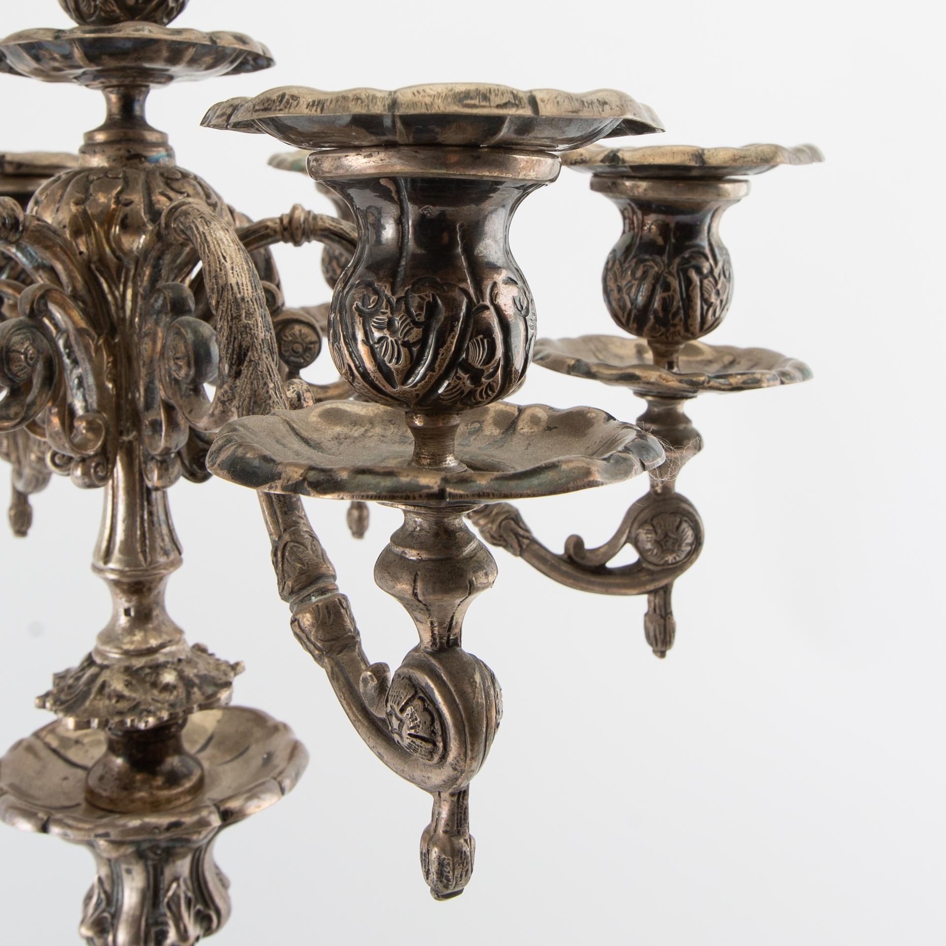 Candelabrum silver Louis XV style possibly Austria around 1900.