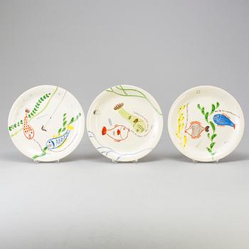 STIG LINDBERG, fiskservis, 19 delar, flintporslin, "Löja", Gustavsberg,