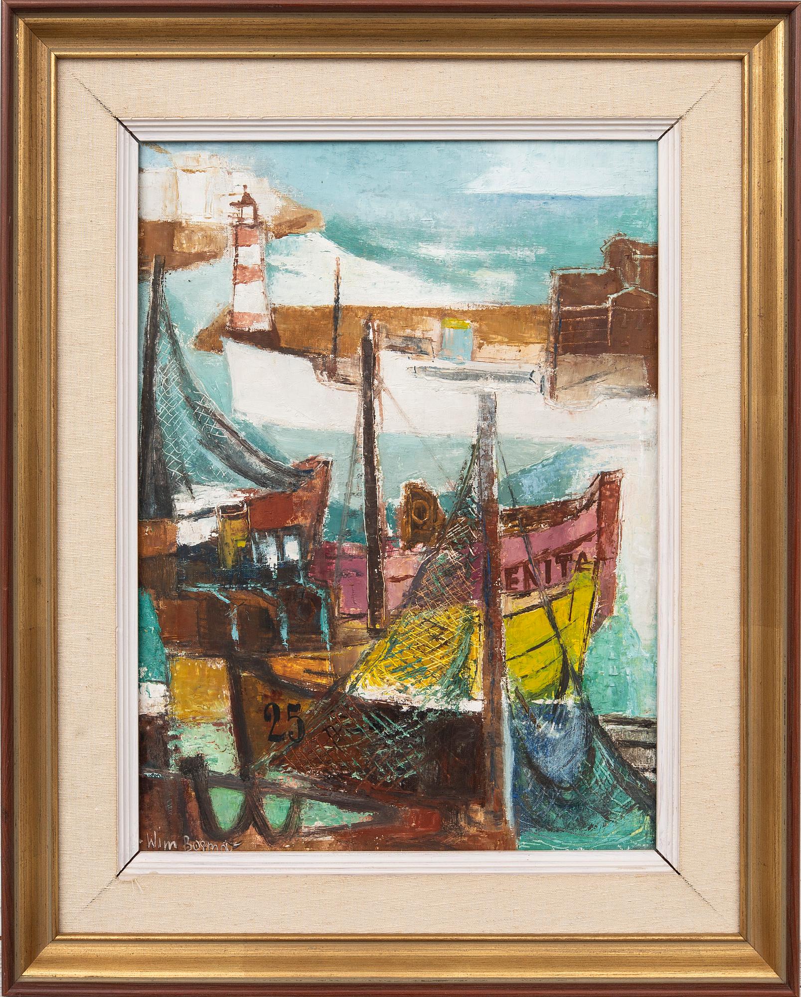 Wim Bosma, Harbour view with lighthouse.