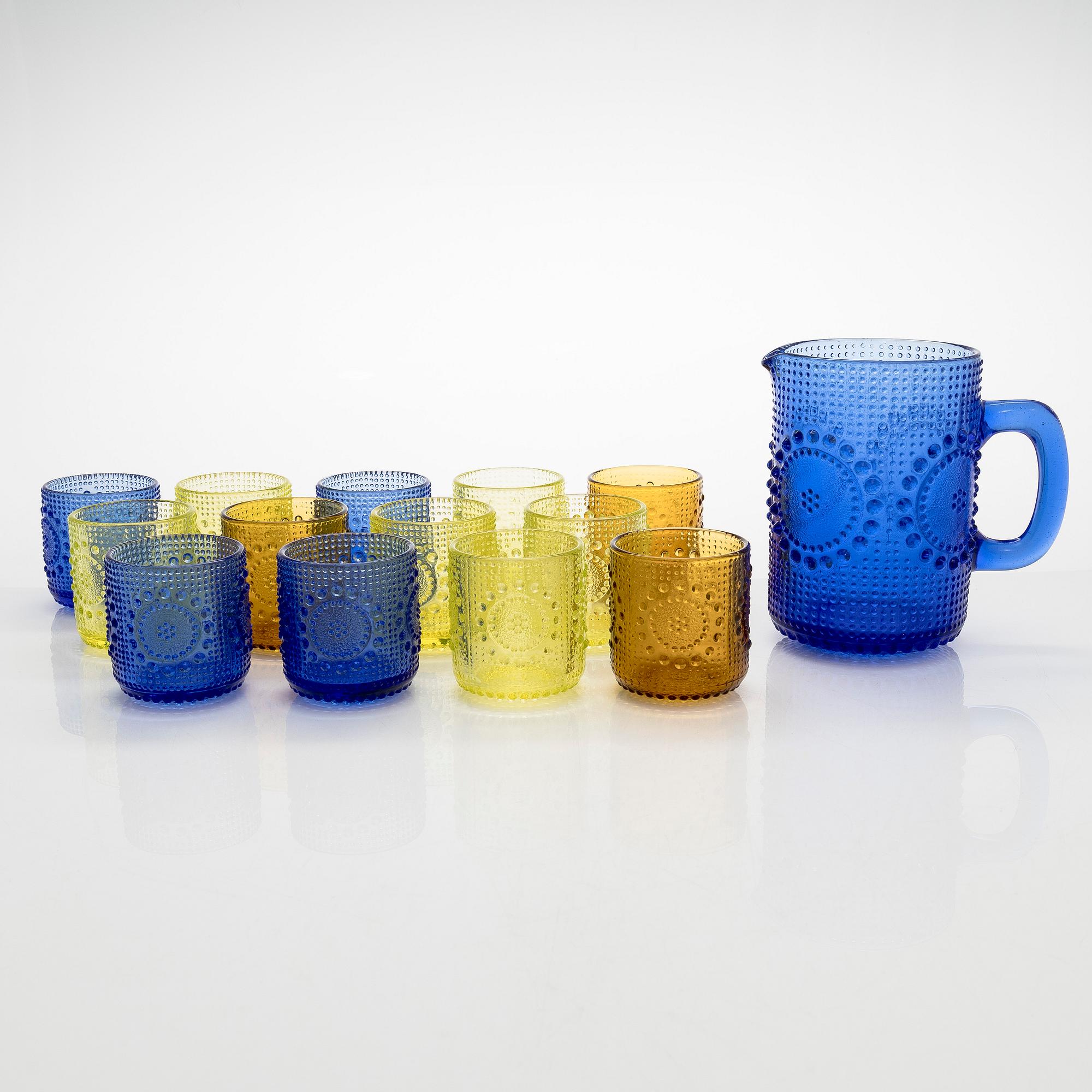 Nanny Still, A 1970's 14-piece set of 'Grapponia' glass tableware for Riihimäki Glassworks, Finland.