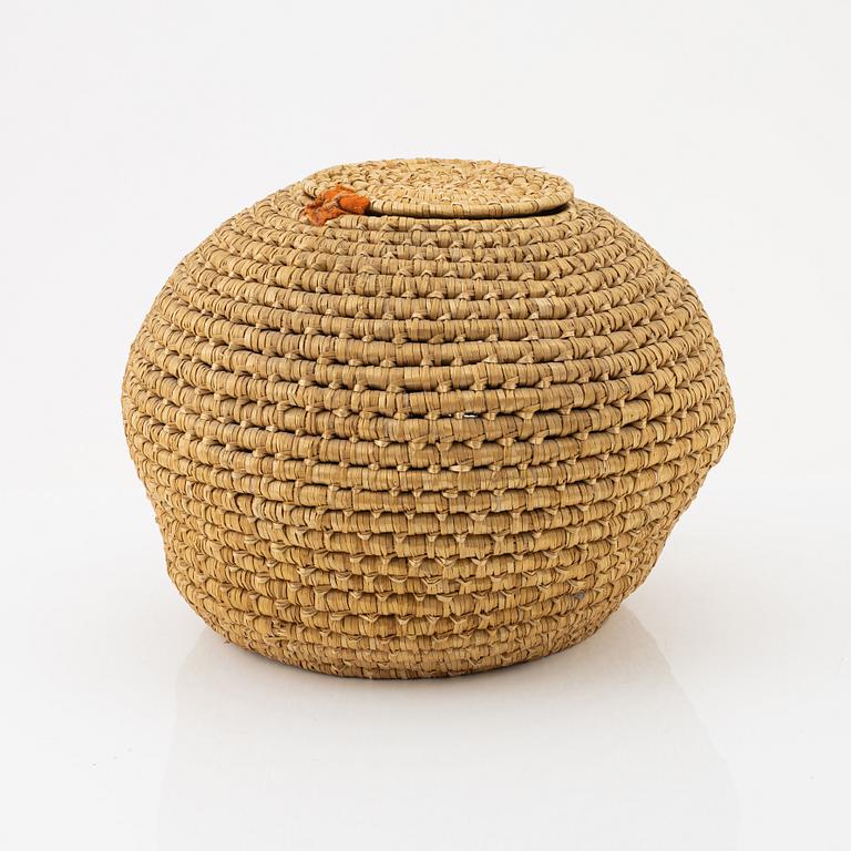 A Persian (Iranian) basket with cover, 20th century.