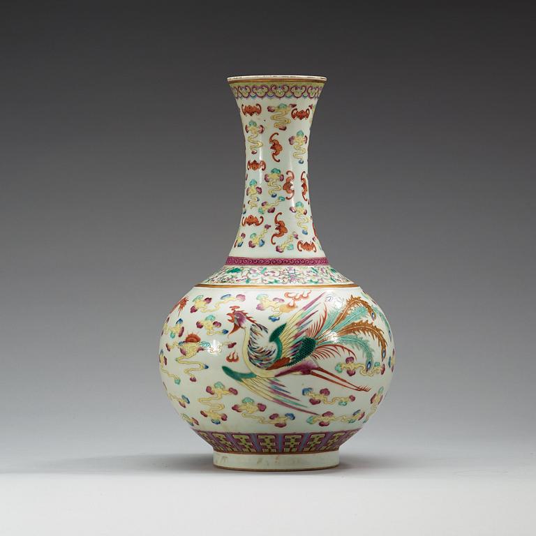 A famille rose vase, China, 20th Century, with Guangxu six character mark.