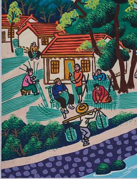 Cheng Minsheng, "VIllage in a mountainious landscape".