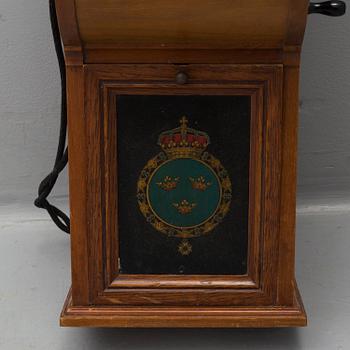 An early wall mounted telephone, L.M. Ericsson, Stockholm, early 20th century.