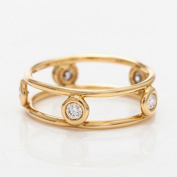 Tiffany & Co, Elsa Peretti, ring, "Diamonds by The Yard", 18K guld och briljantslipade diamanter.