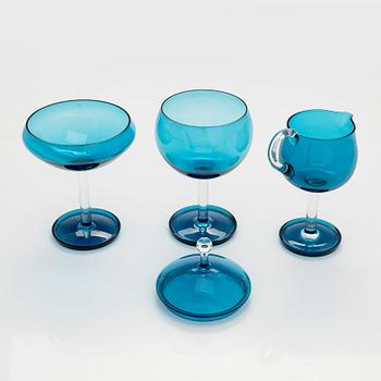 Nanny Still, servisdelar, 3 st, "Harlekin", Riihimäen Lasi Oy.