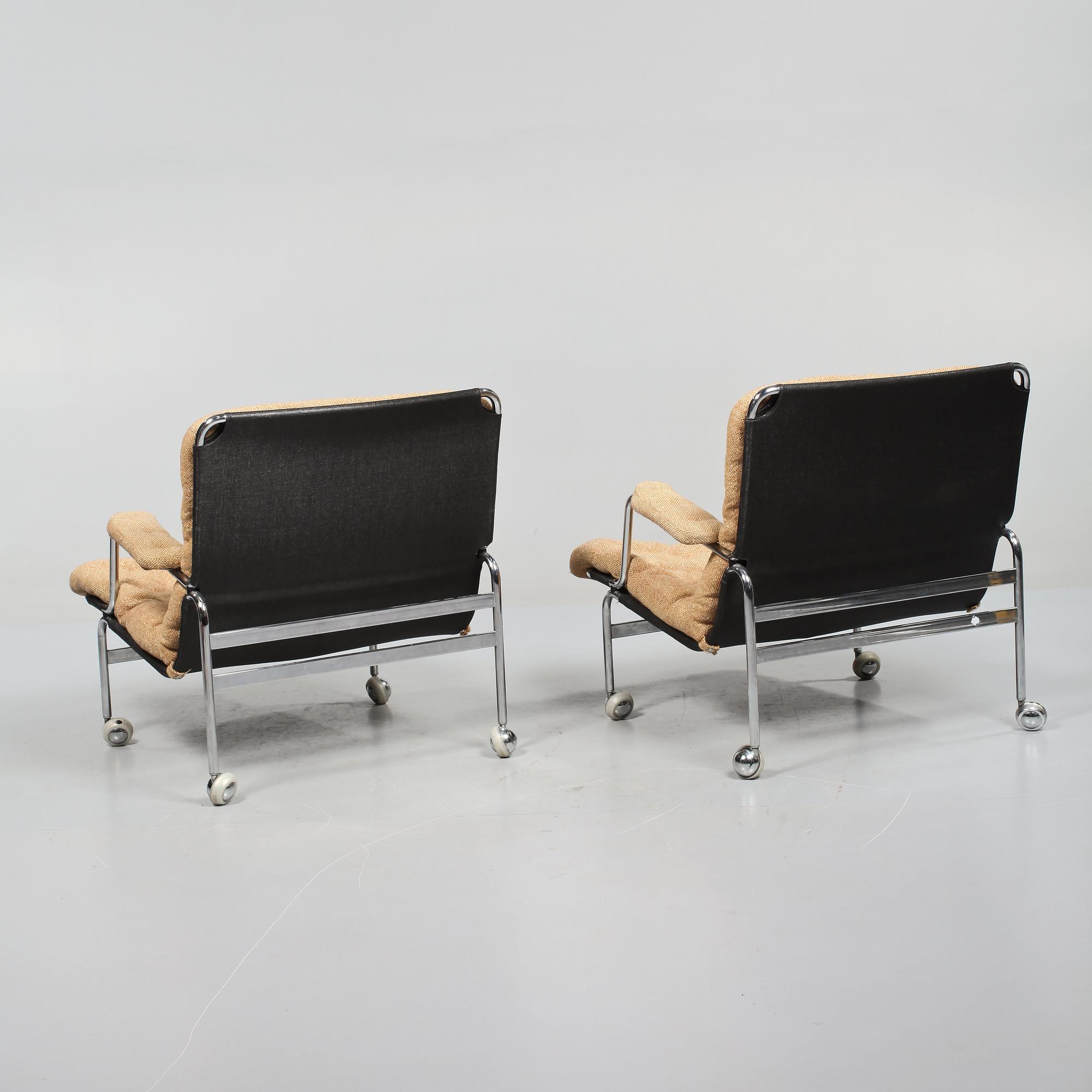 FÅTÖLJER, ett par, "Karin", Bruno Mathsson, Dux, 1900-talets andra hälft.