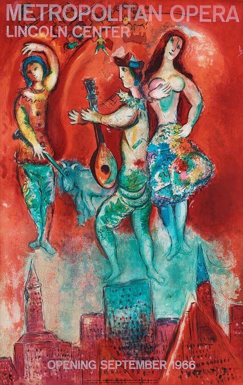 MARC CHAGALL (efter), färglitografi, 1967, av Charles Sorlier efter Marc Chagall.