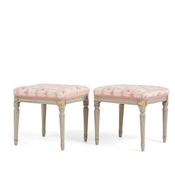 A pair of Gustavian stools, late 18th Century.