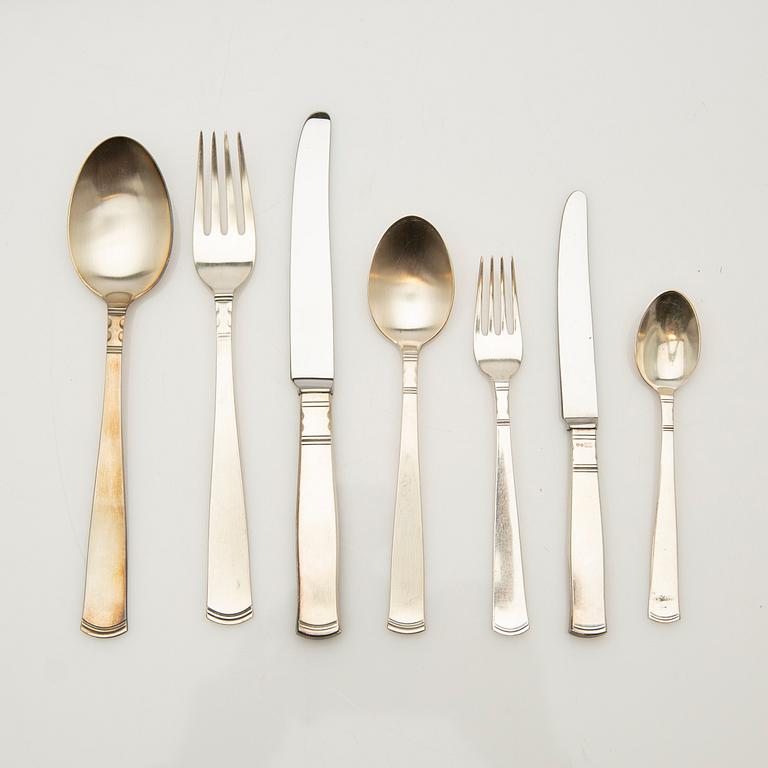 Jacob Ängman, bestickuppsättning, 106 delar, silver, "Rosenholm", GAB, Stockholm, 1900-talets andra hälft.