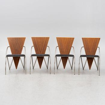 Klaus Wettergren, karmstolar, 4 st, "Sitting furniture", Q Production, Danmark, 1900-talets sista kvartal.