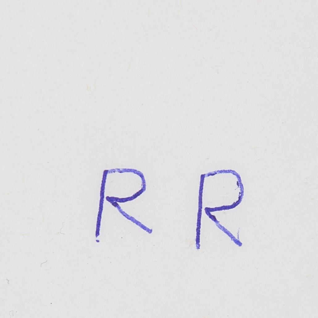 ROGER RISBERG, ballpoint pen on paper, signed RR.