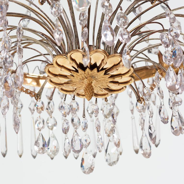 A late Gustavian seven-light chandelier by Carl Henrik Brolin (1765-1832), ca 1800.