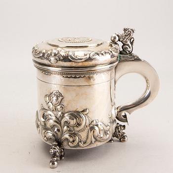 A Swedish 20th century silver tankard nark of CG Hallberg Stockholm 1949 weight 1120 gr.