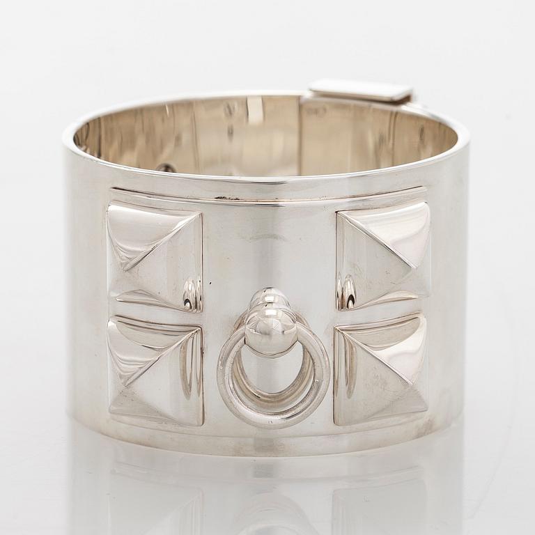 Hermès, a sterling silver 'Collier de Chien' bracelet.