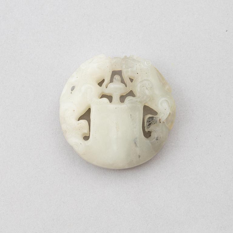 A Chinese stone pendant, 20th century.