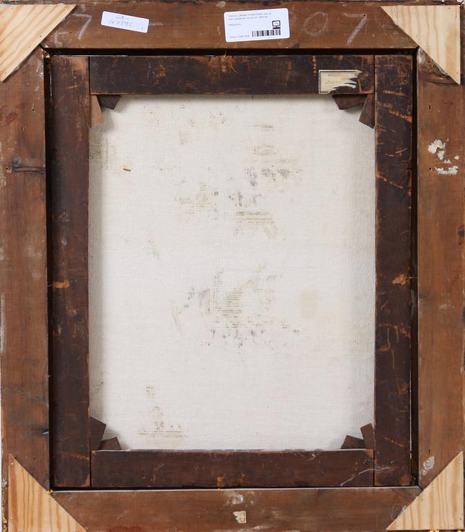 OKÄND KONSTNÄR, olja på duk, uppfodrad på pannå. 1800-tal.