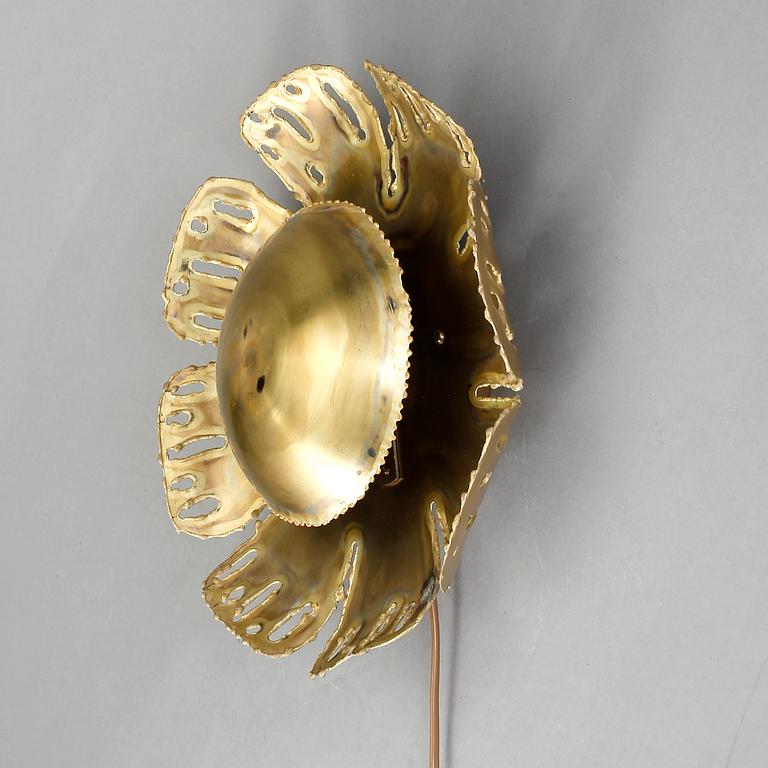 VÄGGLAMPA, mässing, Holm Sørensen & Co, Danmark, 1900-talets andra hälft.