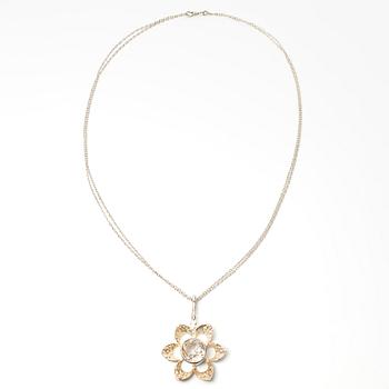 Theresia Hvorslev, Pendant, silver with faceted rock crystal, Lidköping 1972.