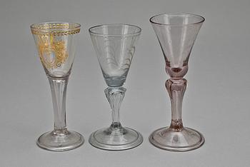 SPETSGLAS, 3 st, 1700-tal.