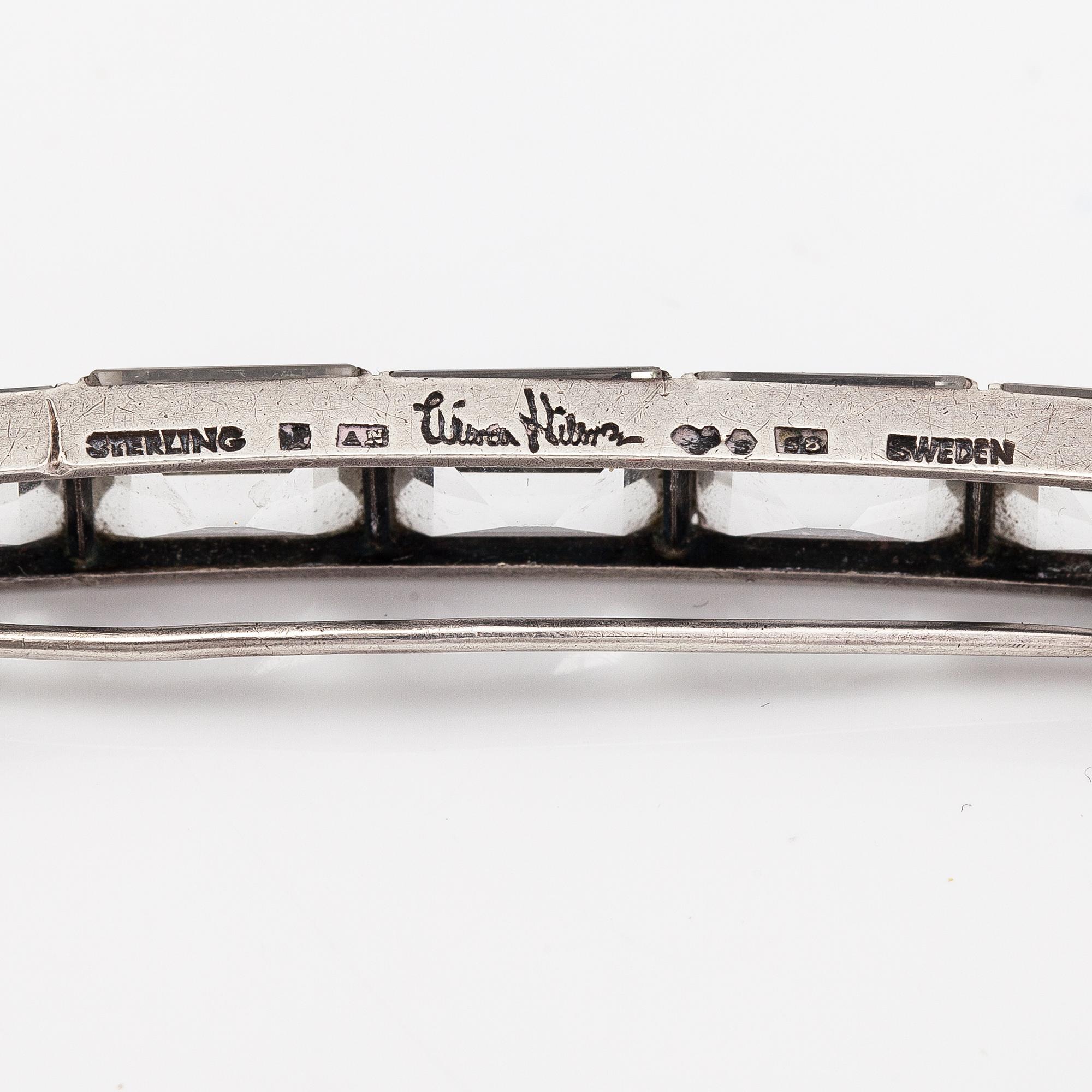 現品限り一斉値下げ！ sterling A Nilsson, Wiwen silver crystal rock with brooch シルバー