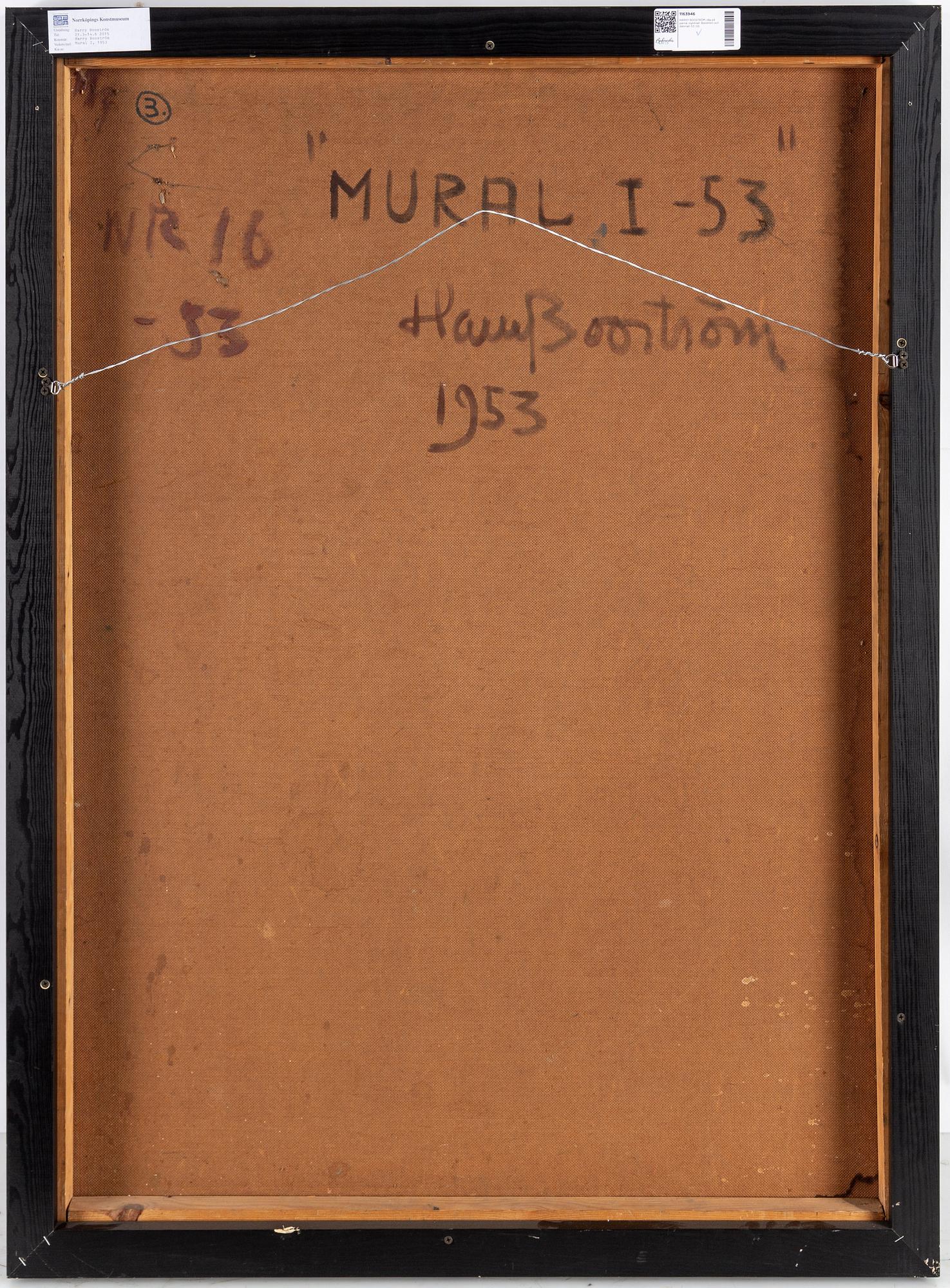 HARRY BOOSTRÖM, oil on panel, signed and dated -53.