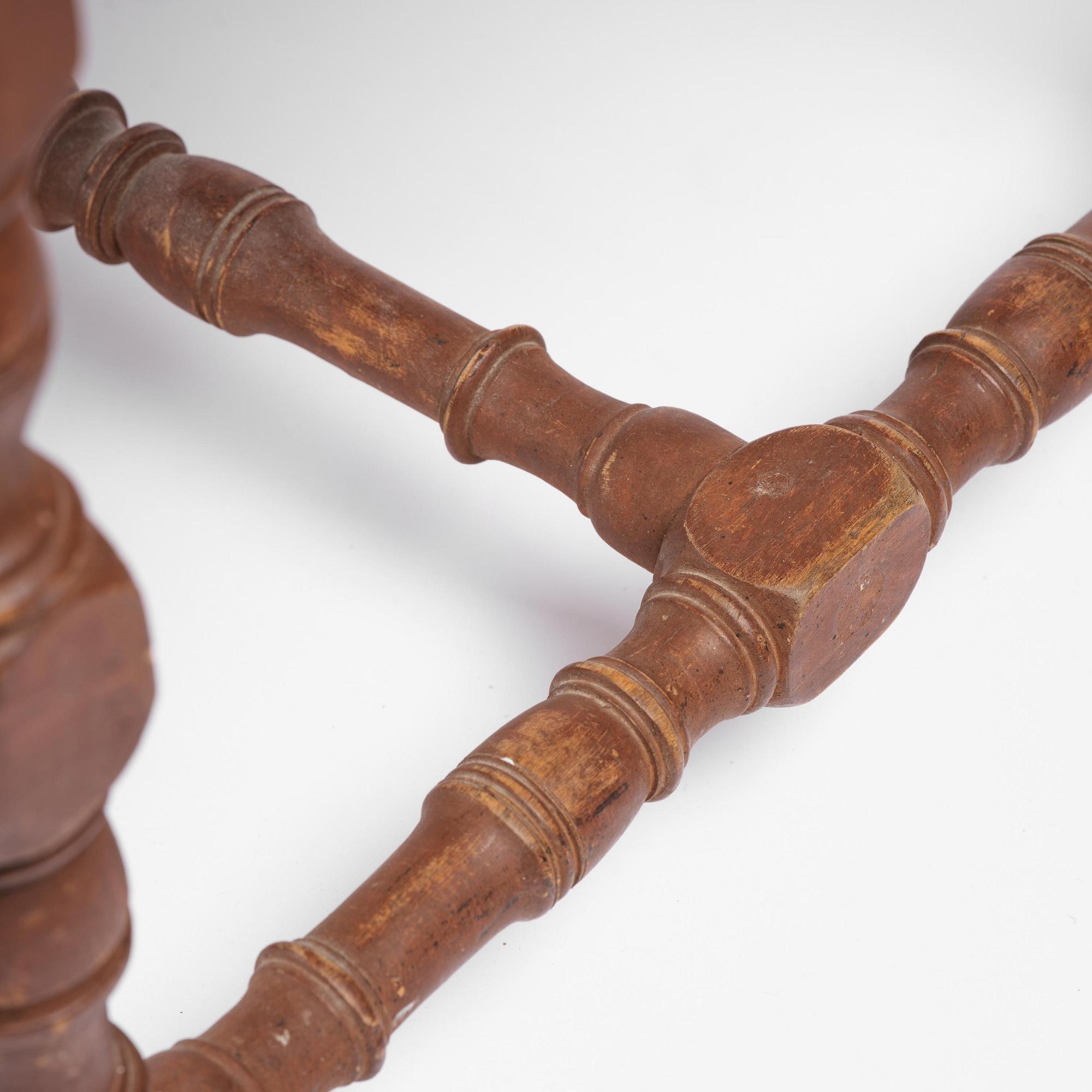 A pair of Swedish baroque stools, circa 1700.