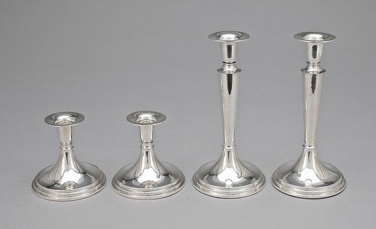 LJUSSTAKAR, 2 par, silver, TESI, Göteborg 1962.