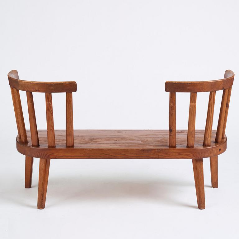 Axel Einar Hjorth, a stained pine 'Utö' sofa, Nordiska Kompaniet 1930s.