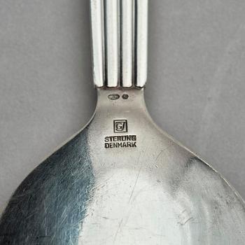 Georg Jensen, bestickservis, sterling silver, modell "Bernadotte", 112+1 delar, design Sigvard Bernadotte, Köpenhamn 1933-1944.