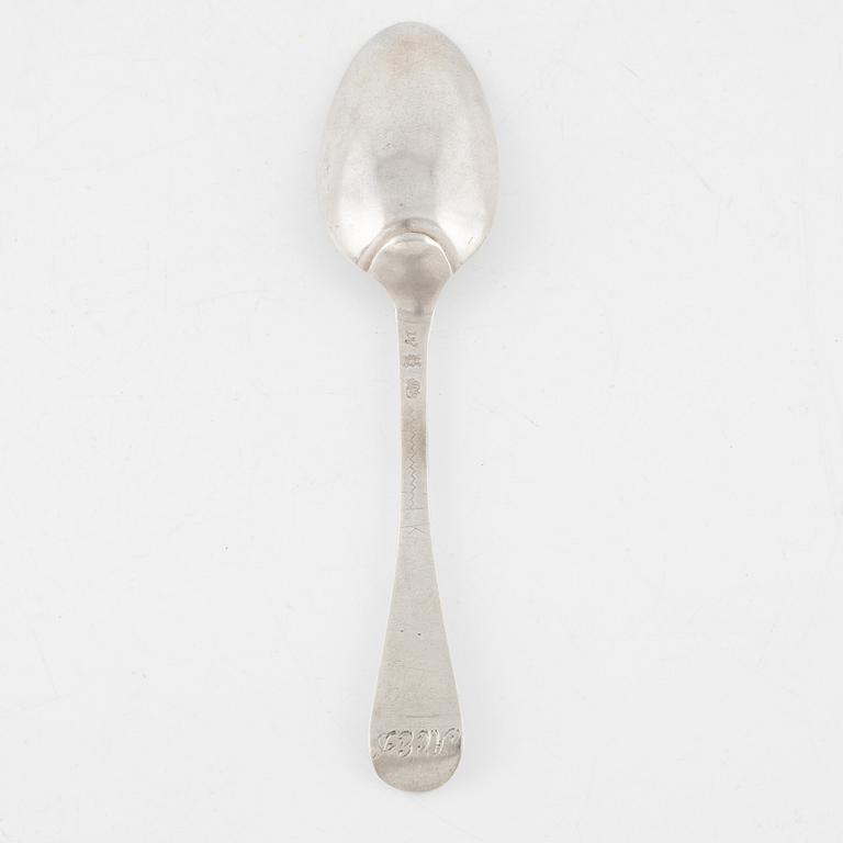 Petter Erson Lund (1713-49), a silver spoon, Stockholm, Sweden, 1733.
