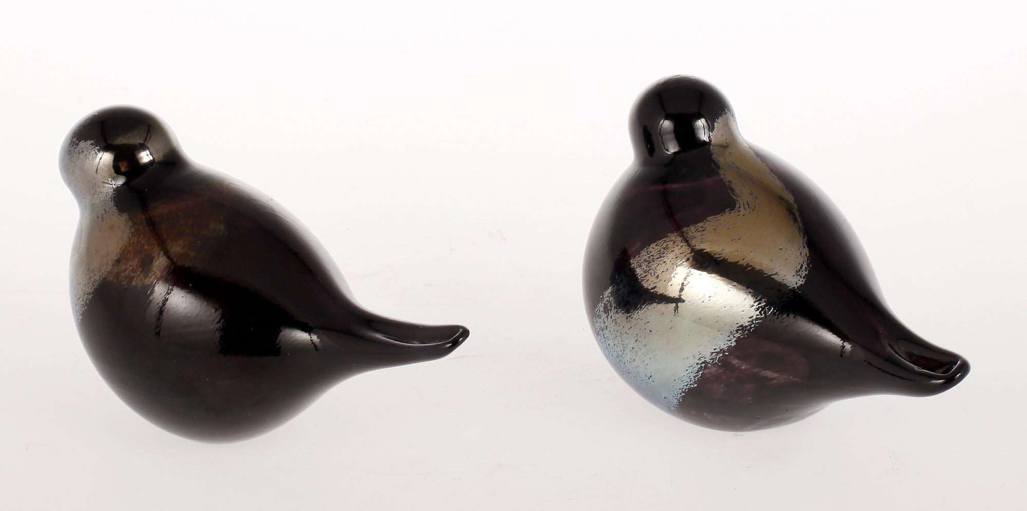 FIGURINER, 2 st, glas, Oiva Toikka, 1900-tal.